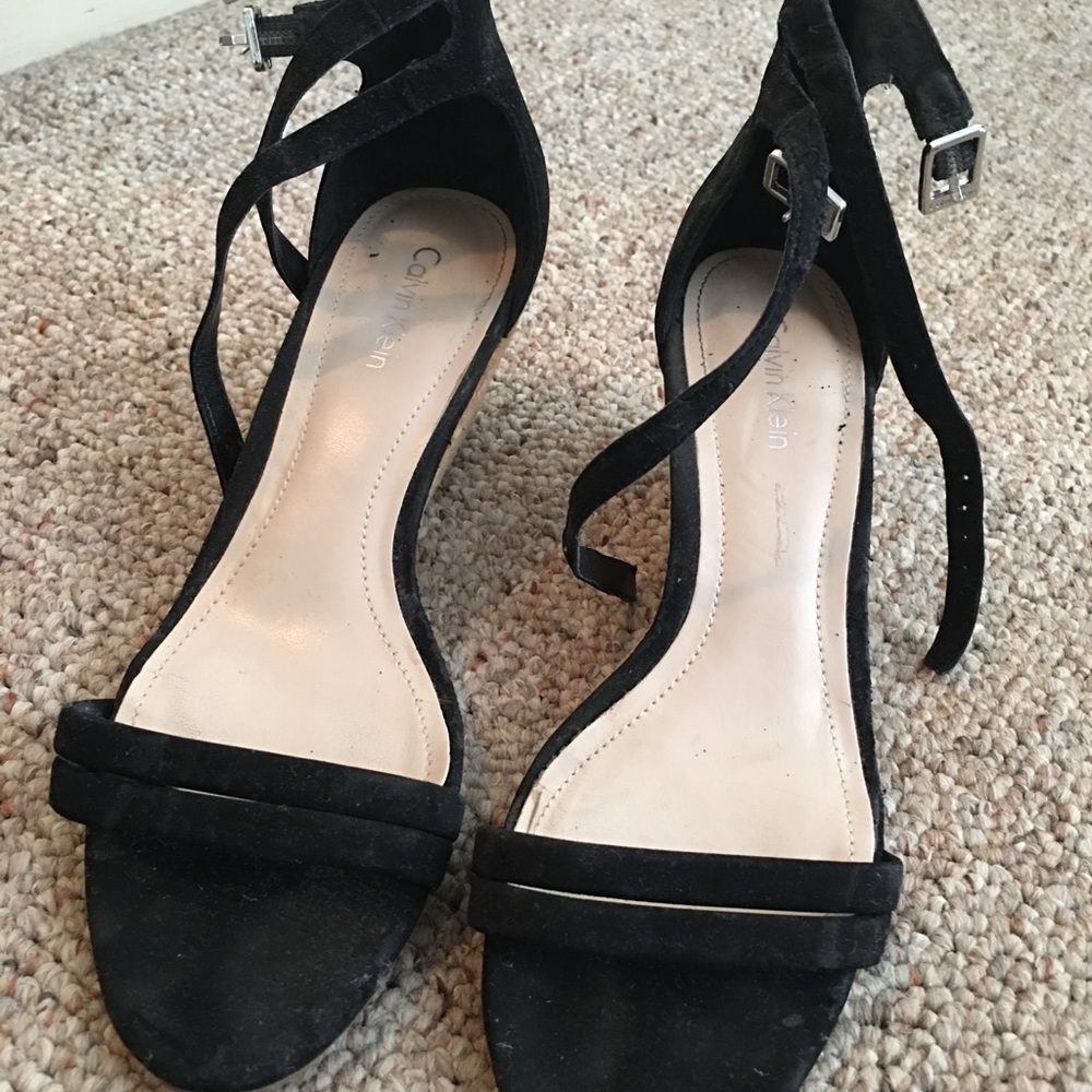 Calvin klein women's sandals -6.5 M -party Platform Heels -Preowned